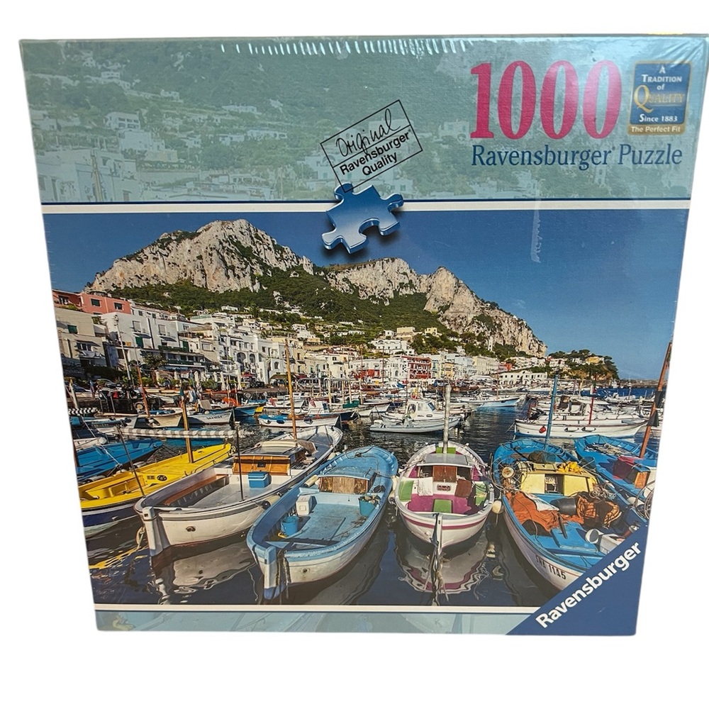 Ravensburger Boats Puzzle Colorful Marina 1000 Piece NEW Sealed